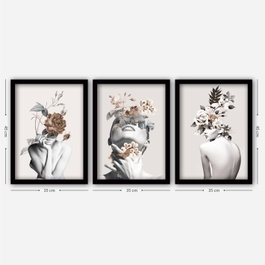 Wallity Cuadro Decorativo Enmarcado Desconocido (3 Piezas)